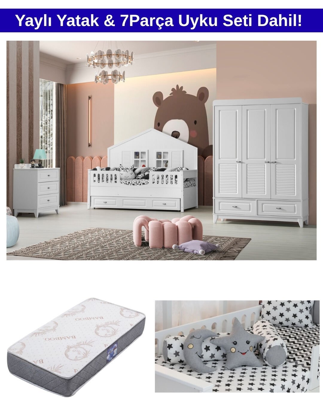 Boss Mia Montessori Oda Takımı / Yatak ve Uyku Seti Dahil / Ücretsiz Kurulum