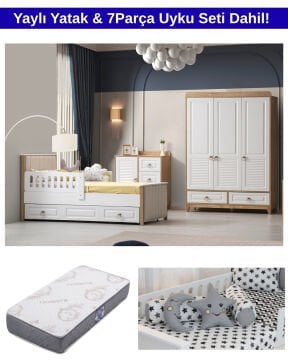 Esla Karyolalı Oda Takımı / Yatak ve Uyku Seti Dahil / Ücretsiz Kurulum