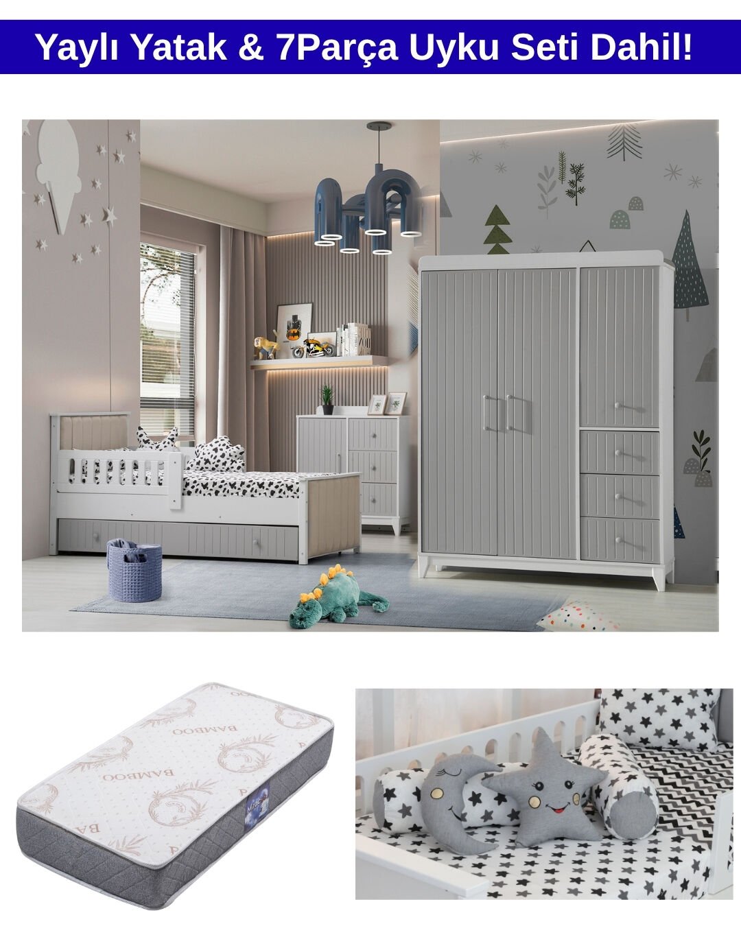 Nirvana Karyolalı Oda Takımı / Yatak ve Uyku Seti Dahil / Ücretsiz Kurulum