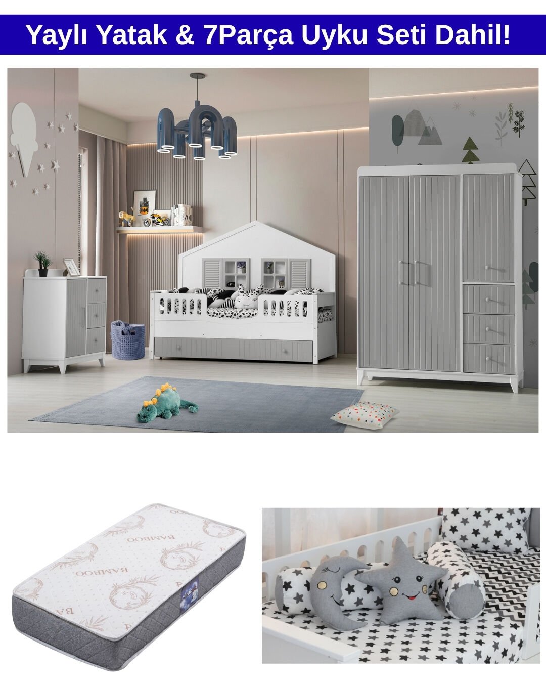 Nirvana Mia Montessori Oda Takımı / Yatak ve Uyku Seti Dahil / Ücretsiz Kurulum