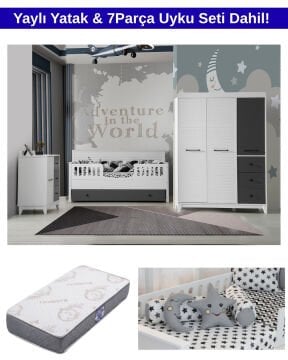 Olivya Via Sedirli Oda Takımı / Yatak ve Uyku Seti Dahil / Ücretsiz Kurulum