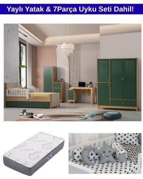 Lacoste Sim Karyolalı Oda Takımı / Yatak ve Uyku Seti Dahil / Ücretsiz Kurulum