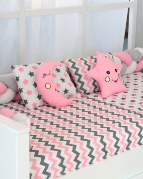 Montessori  Örgü Uyku Seti Tek Kişilik pembe