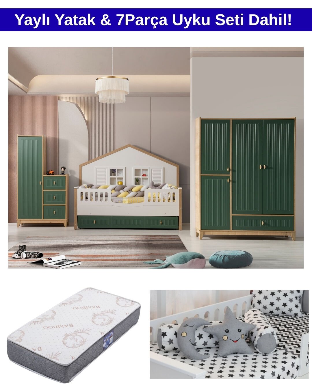 Lacoste Mia Montessori Oda Takımı / Yatak ve Uyku Seti Dahil / Ücretsiz Kurulum