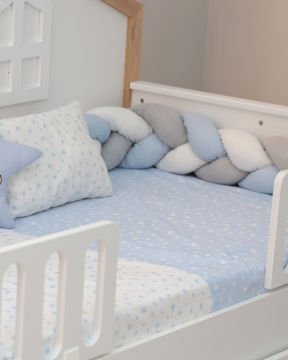 Montessori  Örgü Uyku Seti Tek Kişilik mavi