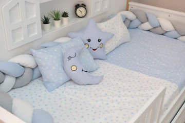 Montessori  Örgü Uyku Seti Tek Kişilik mavi