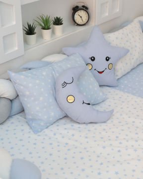 Montessori  Örgü Uyku Seti Tek Kişilik mavi