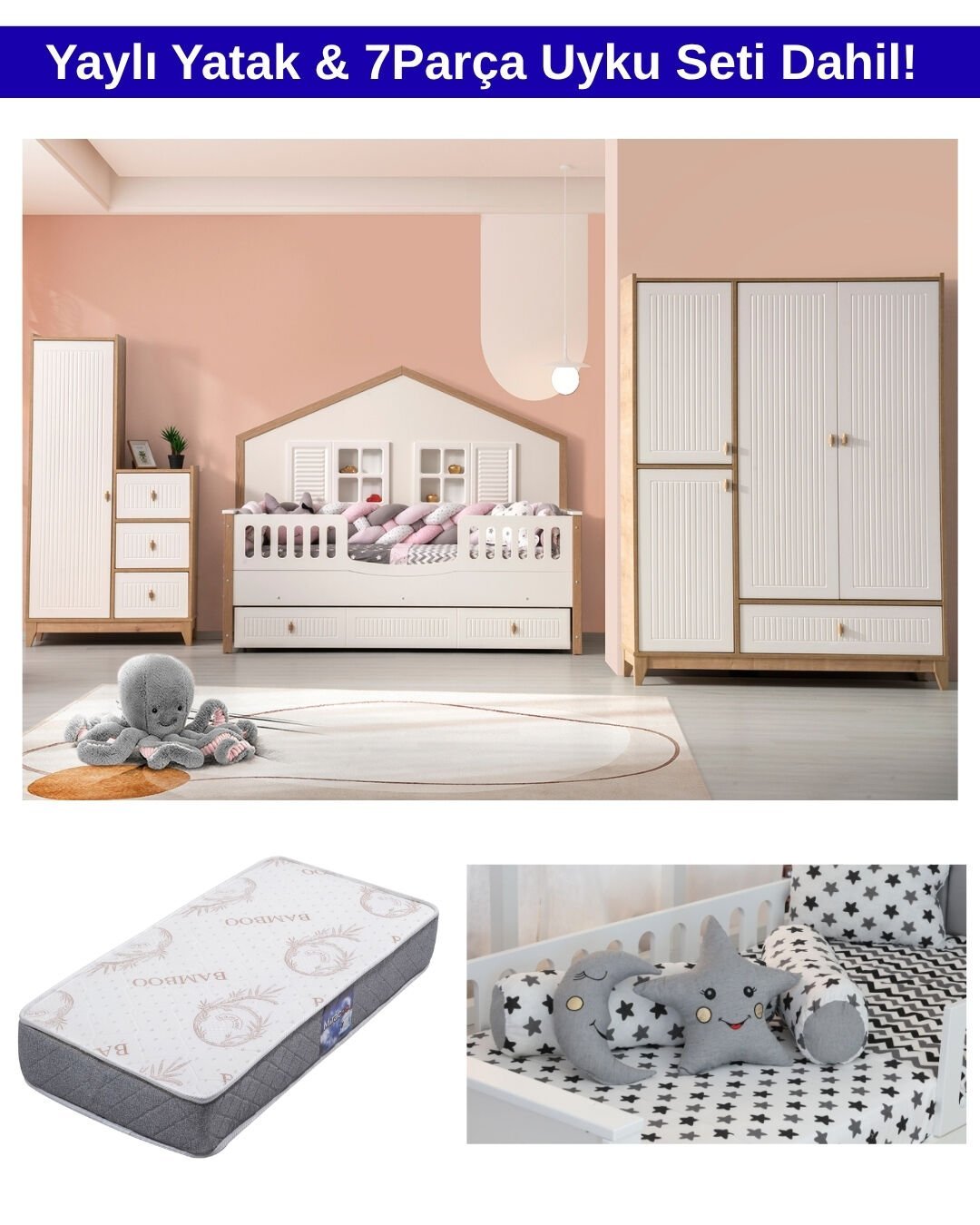 Carmen Mia Montessroi Oda Takımı / Yatak ve Uyku Seti Dahil / Ücretsiz Kurulum