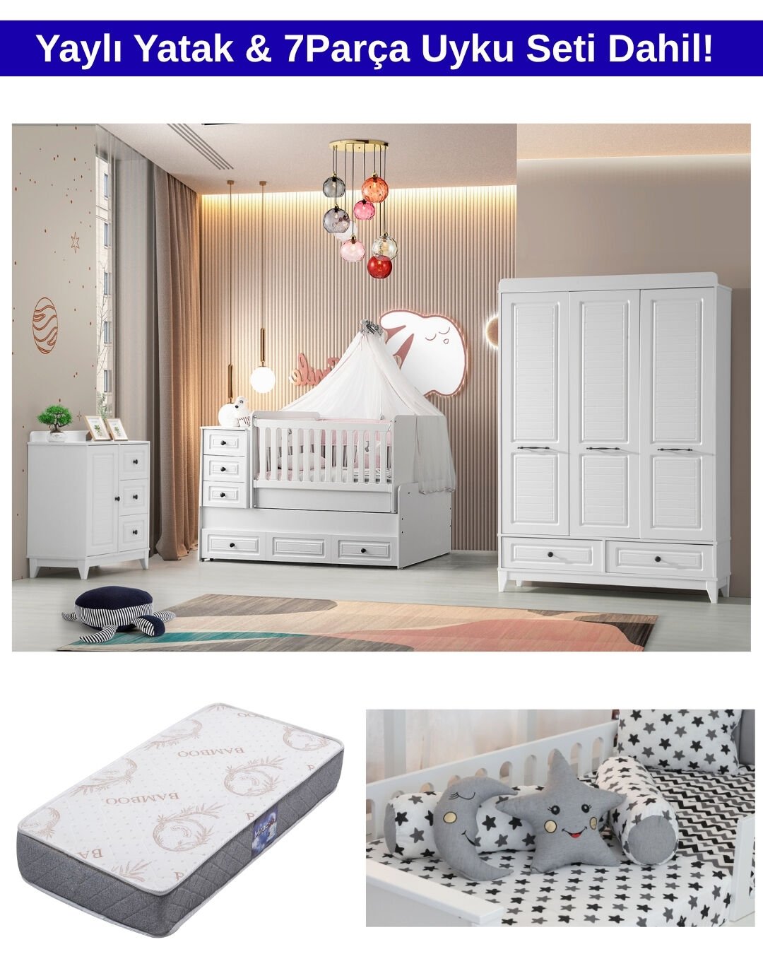 Polo Bebek Odası / Yatak ve Uyku Seti Dahil / Ücretsiz Kurulum