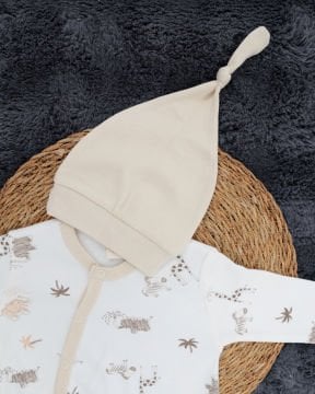 Çıtçıtlı 2’li Bebek Tulum Seti /%100 Pamuklu Hayvan Figürlü – 2 Adet Şapka Hediyeli