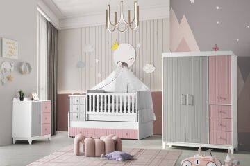 Sofya Büyüyen Beşikli Oda Takımı / Yatak ve Uyku Seti Dahil / Ücretsiz Kurulum