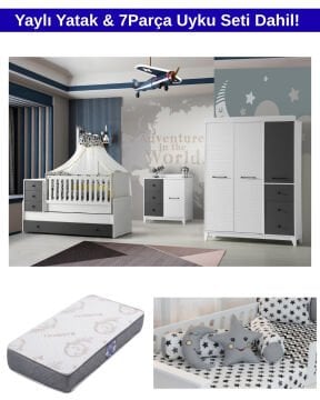 Olivya Bebek Odası Takımı / Yatak ve Uyku Seti Dahil / Ücretsiz Kurulum
