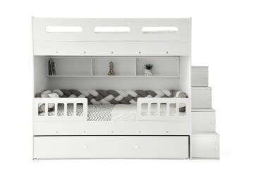 Berlin Ranza / Ücretsiz Kurulum / %100 MDF / 2 Adet Bambo Yaylı Yatak / 2 Adet Nevresim Takımı Hediye / Beyaz