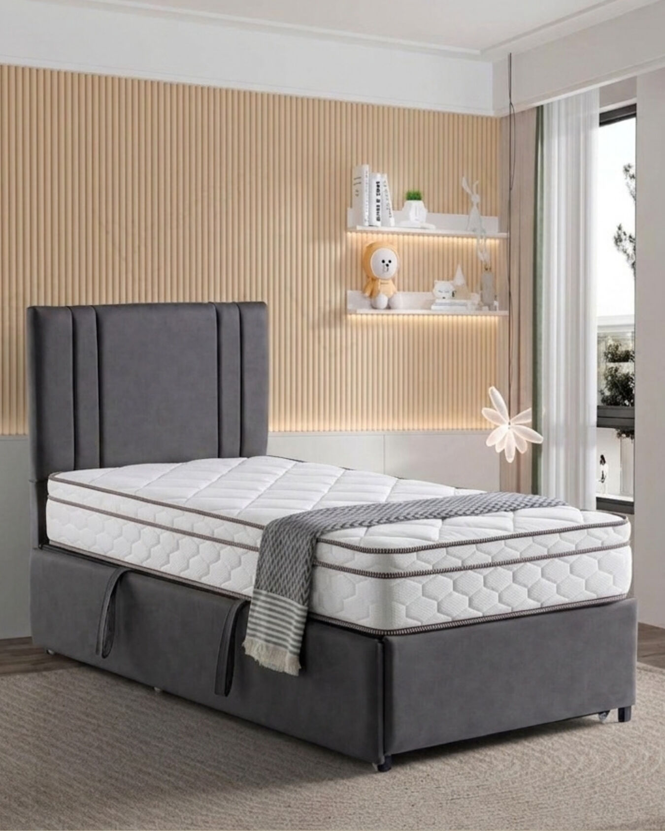 Relax Yavrulu Baza Seti / Tek Kişilik / Yatak+Baza+Başlık