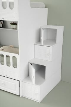 Panjur Ranza / Ücretsiz Kurulum / %100 MDF / 2 Adet Bambo Yaylı Yatak / 2 Adet Nevresim Takımı Hediye / Beyaz