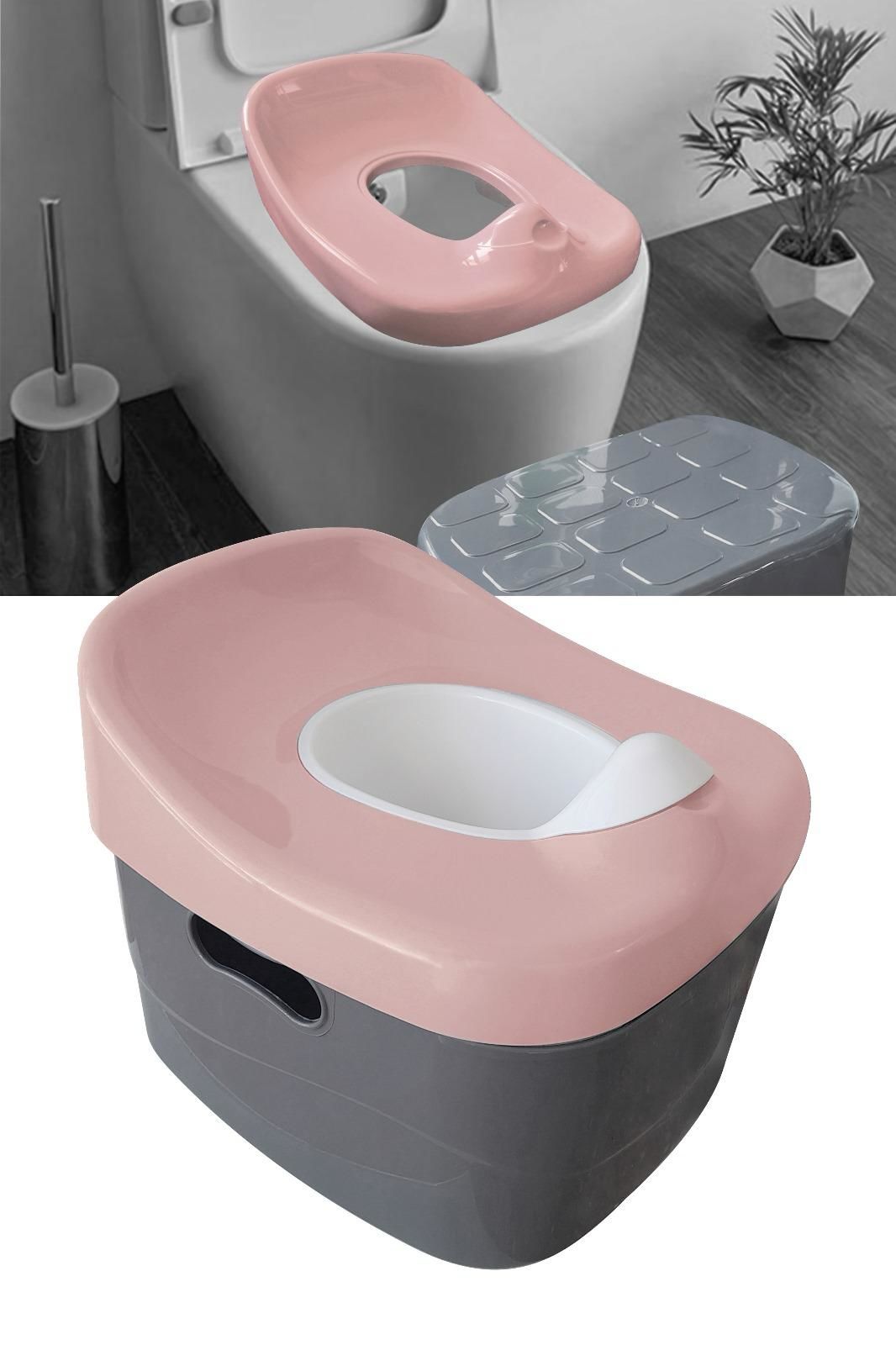 4ü1 Arada Lazımlık / Klozet Adaptörü / Oyuncak Sepeti / Basamak pembe