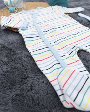 Yenidoğan Bebek Tulum / Şapka Hediyeli / %100 Pamuklu Kumaş mavi - 0-3 Ay