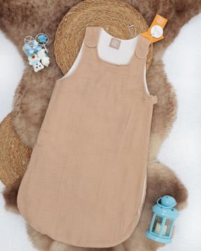 Muslin Bebek Uyku Tulumu / Yenidoğan Uyku Tulum Bej