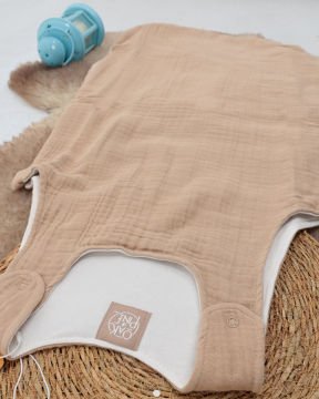 Muslin Bebek Uyku Tulumu / Yenidoğan Uyku Tulum Bej