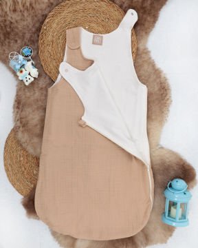 Muslin Bebek Uyku Tulumu / Yenidoğan Uyku Tulum Bej
