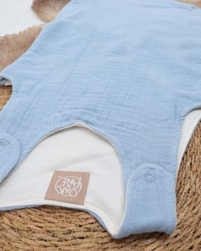Muslin Bebek Uyku Tulumu / Yenidoğan Uyku Tulum mavi