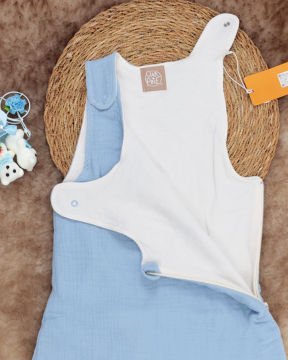 Muslin Bebek Uyku Tulumu / Yenidoğan Uyku Tulum mavi
