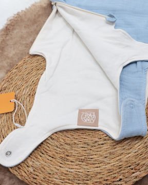Muslin Bebek Uyku Tulumu / Yenidoğan Uyku Tulum mavi