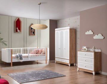 Mira Perla Bebek ve Çocuk Odası / Meşe-Beyaz
