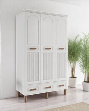 Mars Otto Oda Takımı / Ranza+Merdiven+3Kapılı Dolap+2Adet Yaylı Yatak / Beyaz