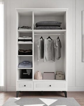 Panjur Oda Takımı / Ranza+Merdiven+3Kapılı Dolap+2Adet Yaylı Yatak / Beyaz