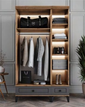 Panjur Oda Takımı / Ranza+Merdiven+3Kapılı Dolap+2Adet Yaylı Yatak / Çam-Antrasit