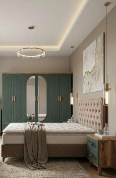 Milen Yatak Odası / Komple MDF / Haki Yeşil