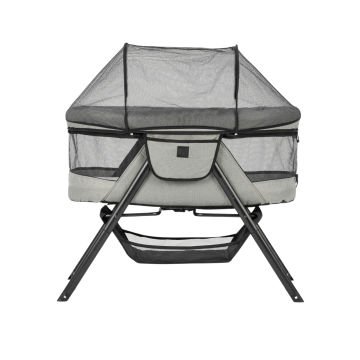 Bedside Katlanır Lüx Beşik / Pamuklu Yatak Dahil Gri