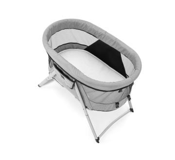 Bedside Katlanır Lüx Beşik / Pamuklu Yatak Dahil Gri