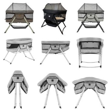 Bedside Katlanır Lüx Beşik / Pamuklu Yatak Dahil kahverengi