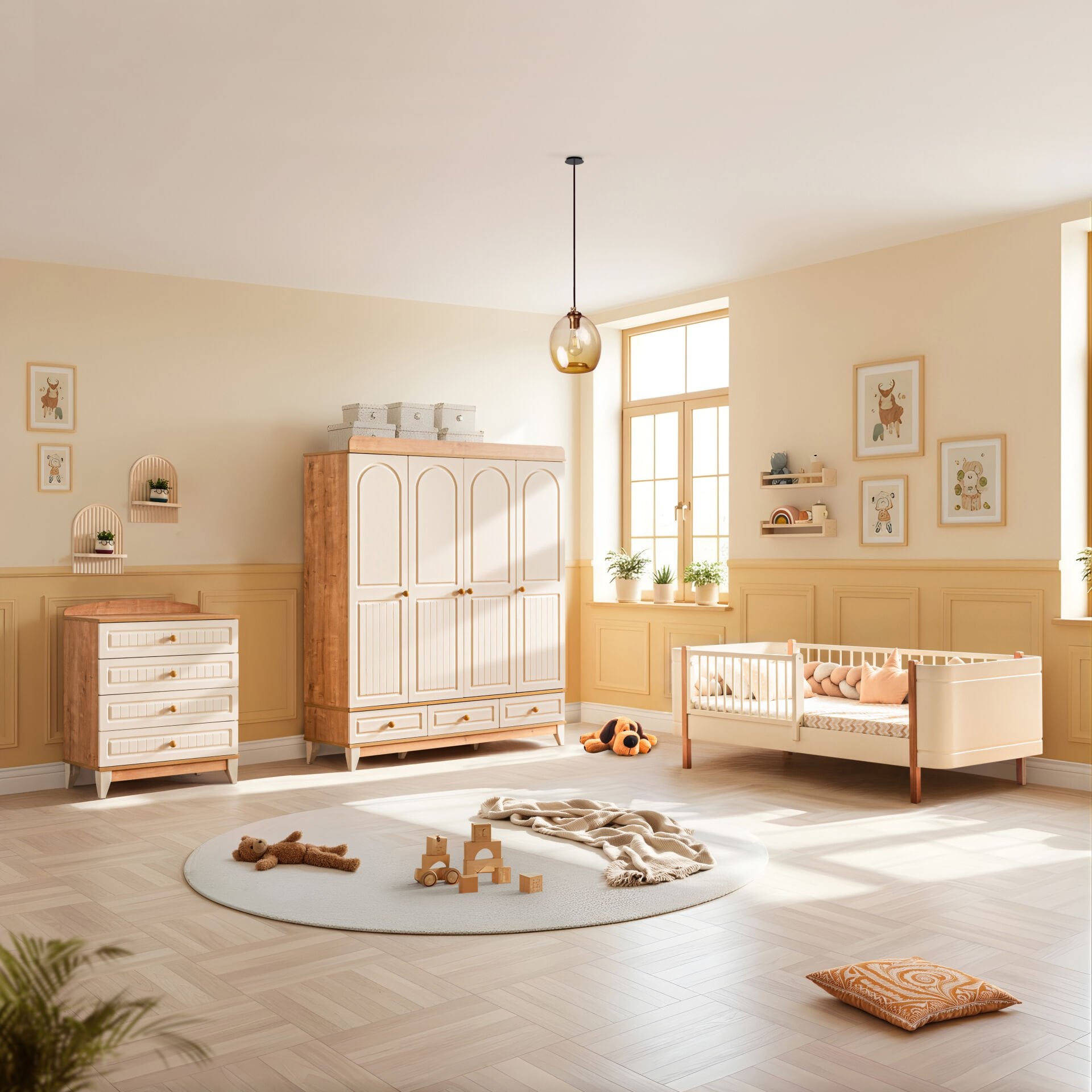 Deniz Perla Mega Bebek ve Çocuk Odası Takımı / Meşe