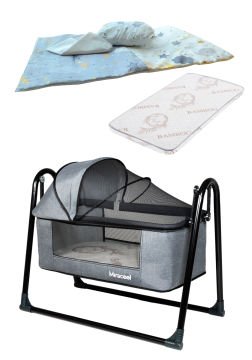 5'li Loft Beşik Seti / Beşik & Yatak & Yorgan & Yastık & Çarşaf