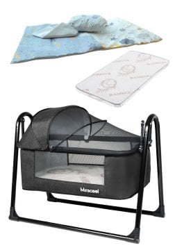 5'li Loft Beşik Seti / Beşik & Yatak & Yorgan & Yastık & Çarşaf