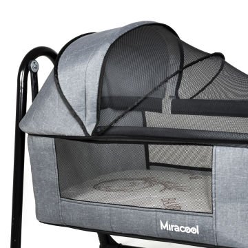 5'li Loft Beşik Seti / Beşik & Yatak & Yorgan & Yastık & Çarşaf Gri