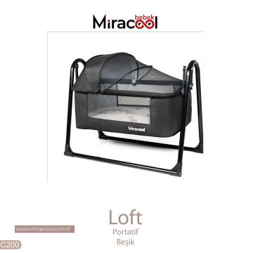 5'li Loft Beşik Seti / Beşik & Yatak & Yorgan & Yastık & Çarşaf Siyah