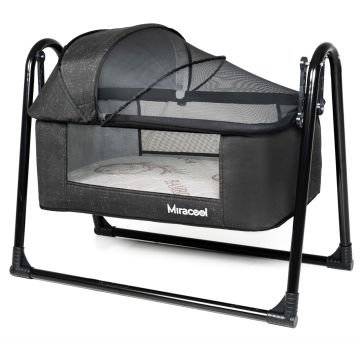 5'li Loft Beşik Seti / Beşik & Yatak & Yorgan & Yastık & Çarşaf Siyah