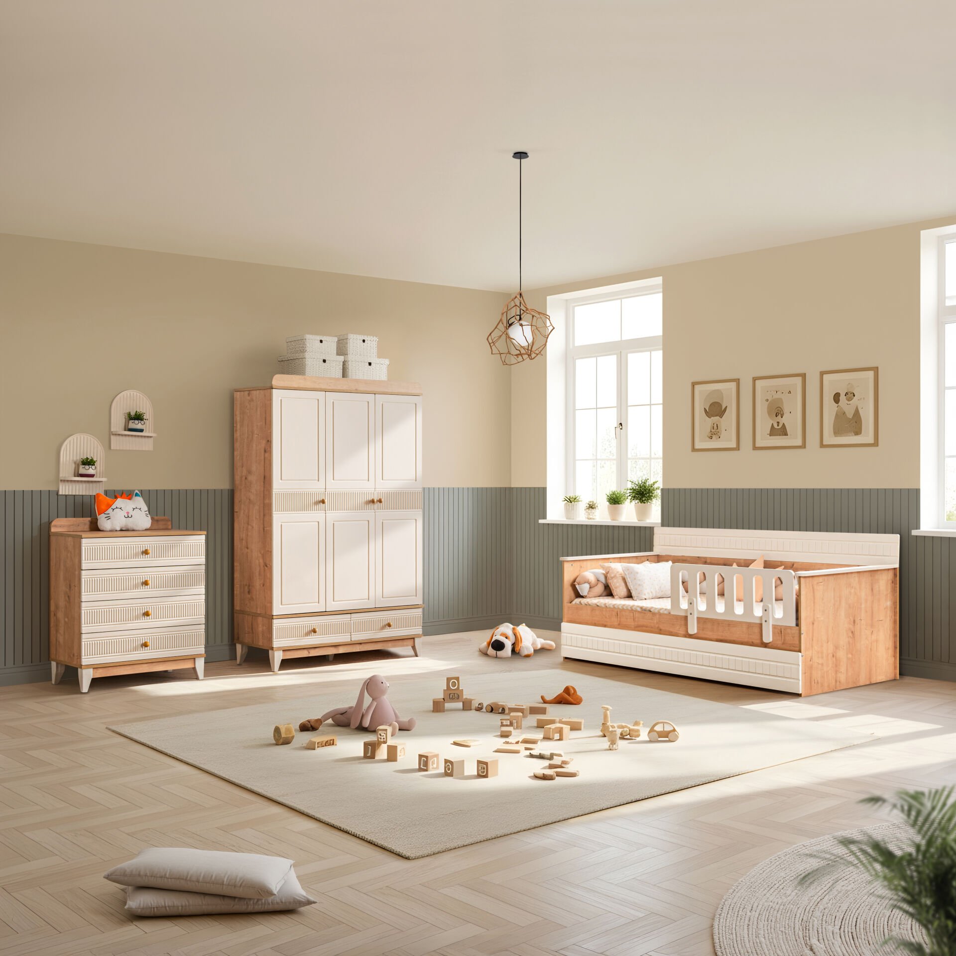 Bakü Sedir Bebek ve Çocuk Odası Takımı / Meşe
