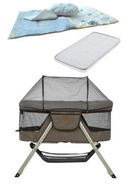 5'li Bedside Katlanır Beşik Seti / Beşik & Pamuklu Yatak & Yorgan & Yastık & Çarşaf