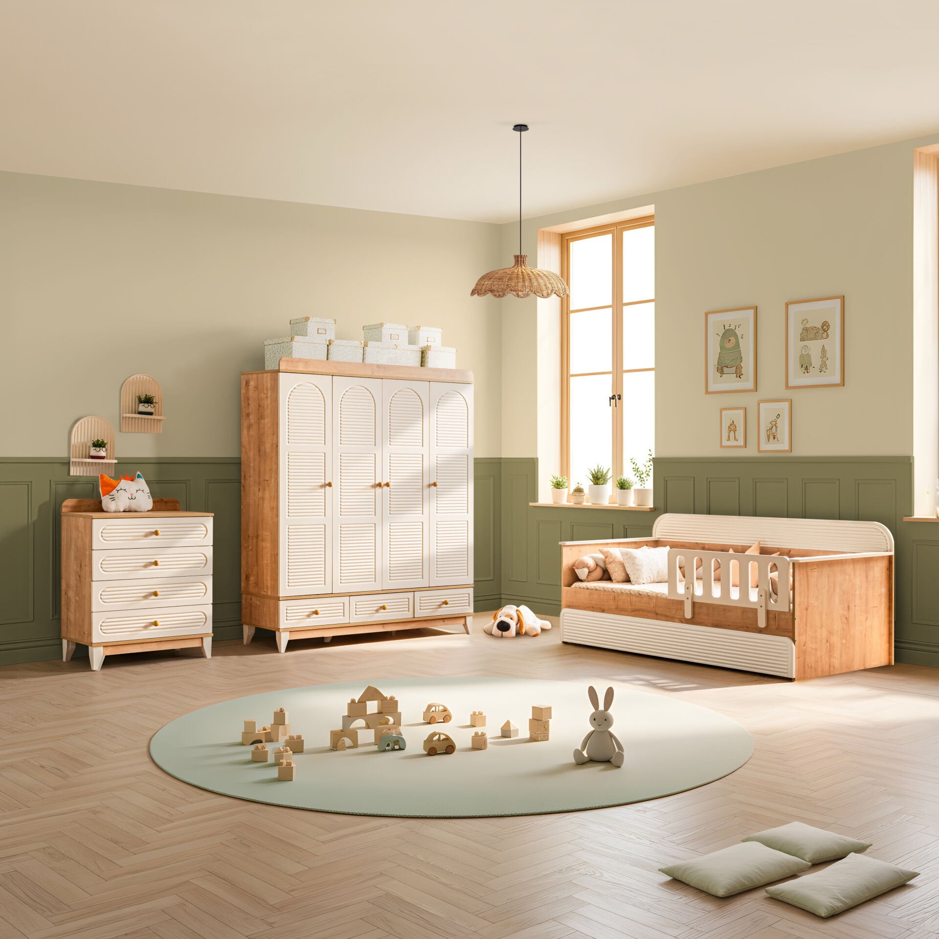 Tetri Sedir Mega Bebek ve Çocuk Odası Takımı / Meşe