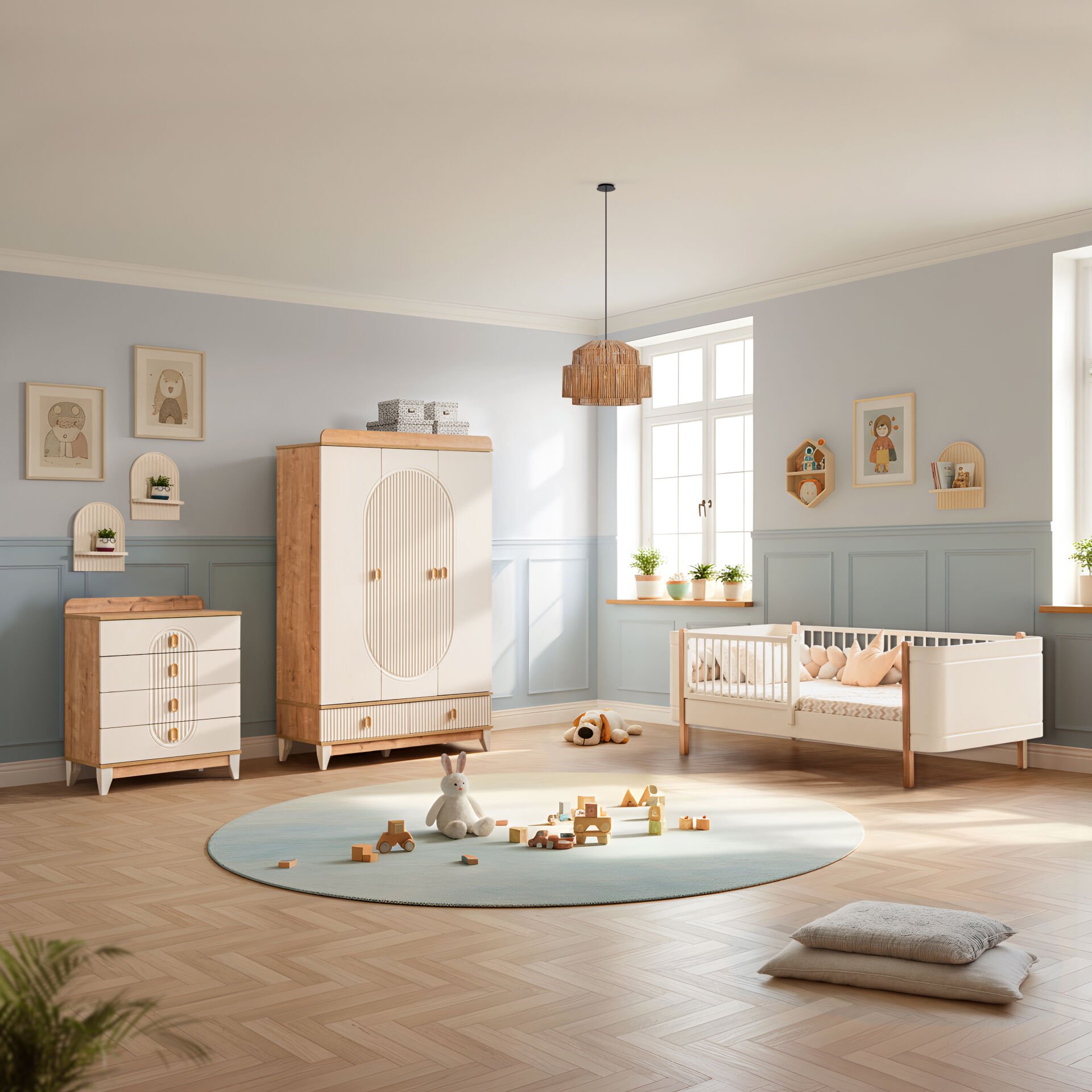 Vizyon Perla Bebek ve Çocuk Odası Takımı / Meşe
