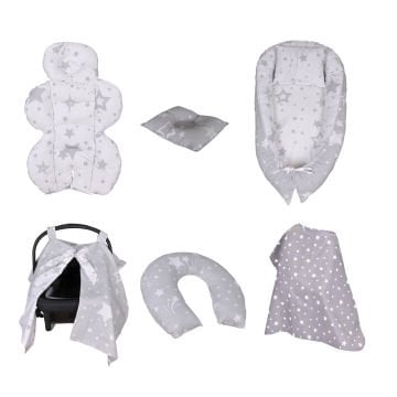 15'li Unisex Bebek Seti / Joell Trendy Bebek Arabası & Puset & Loft Beşik & Yatak & 7'li Tekstil Seti & 3'lü nevresim