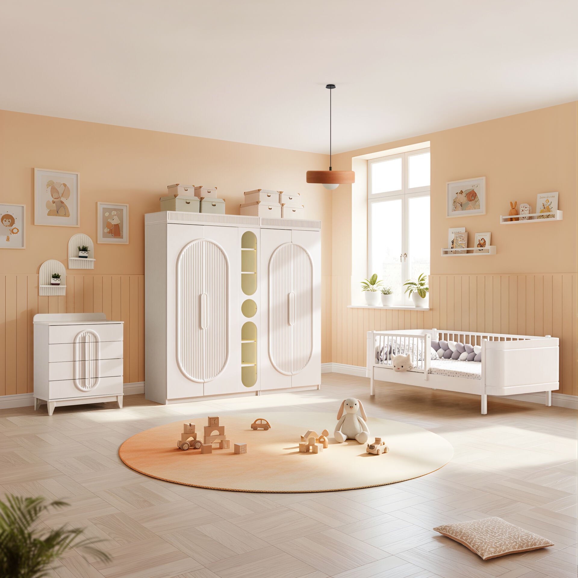 Tesla Mega Bebek ve Çocuk Odası Takımı / Beyaz(Kopya)