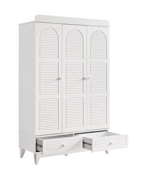 Tetri 3 Kapılı Dolap / Beyaz / 3 Kapaklı Gardrop