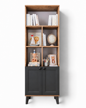 Karin Kitaplık / Komple MDF / Çam-Antrasit