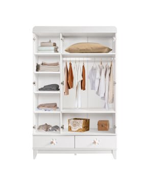 Garden 3 Kapılı Dolap / Beyaz / 3 Kapaklı Gardrop